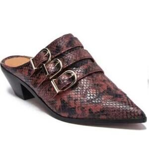 Joie Cabery Snake Embossed Leather Mule‎